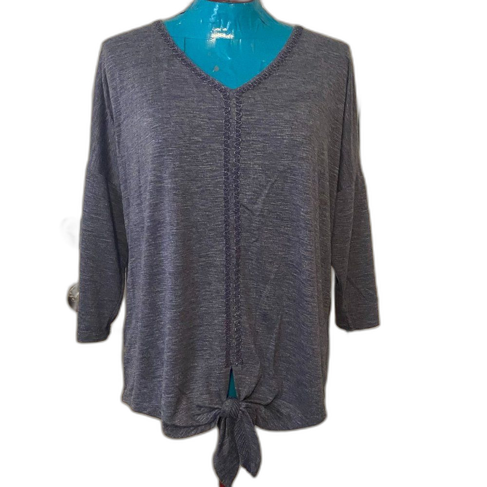 Christopher & Banks V-neck High Low Top Womens Size L